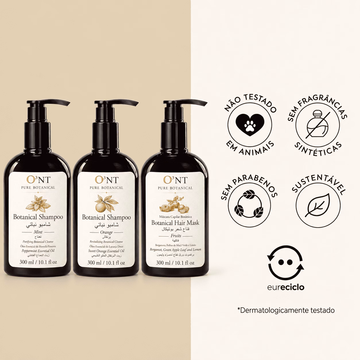 Kit Hair Care Pure Botanical: Shampoo Botânico de Hortelã + Shampoo Botânico de Laranja + Máscara Capilar Botânica - Imagem 6